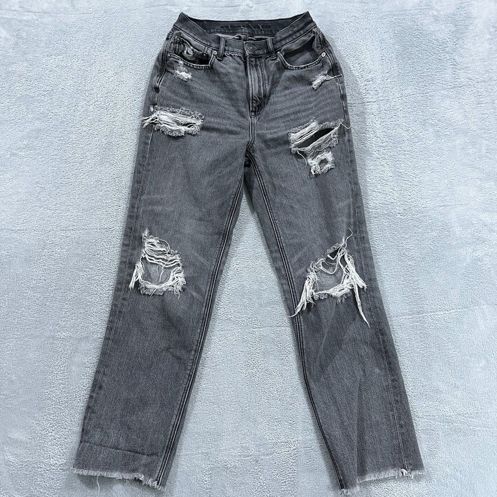 American Eagle Jeans 2 High Rise 90s Boyfriend Distressed Crop Denim Distressed